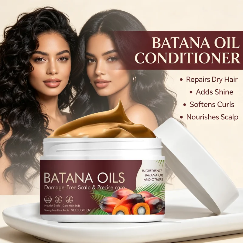 Natural Batana Oil Hair Conditioner Repair Dry Hair Nourish Scalp Soften Curls Add Gloss For Curly Dry Damaged Hair