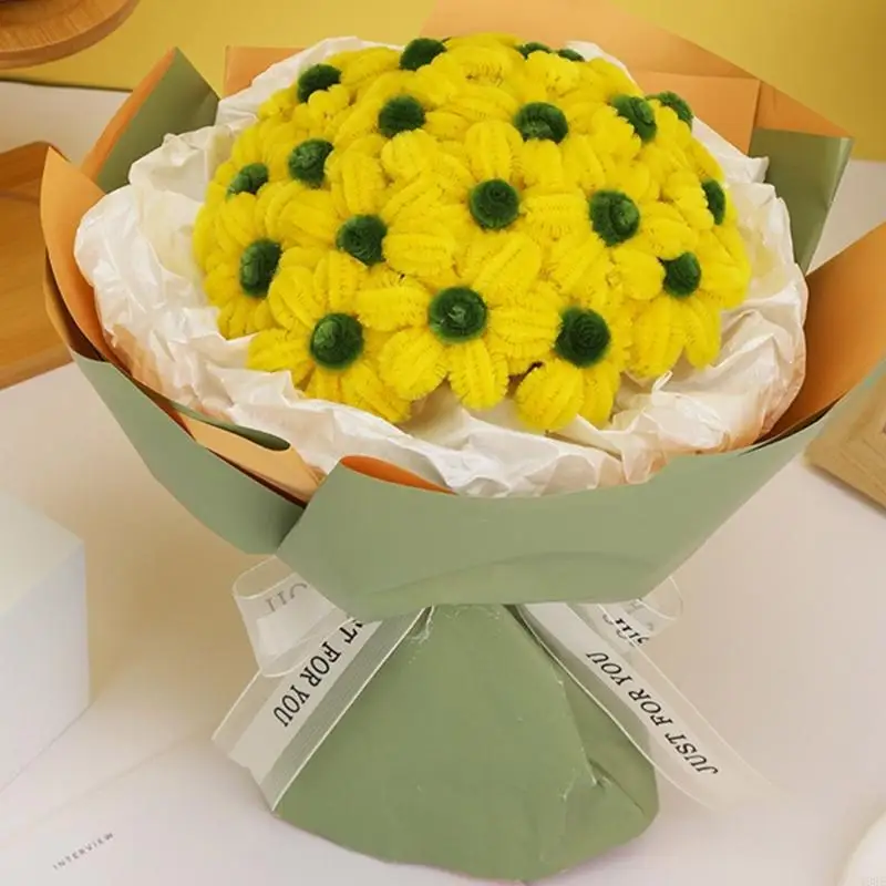 Pipe Cleaners Flower Set Chenilles Stems DIY Flower Making Set Pipe Cleaners Y08E