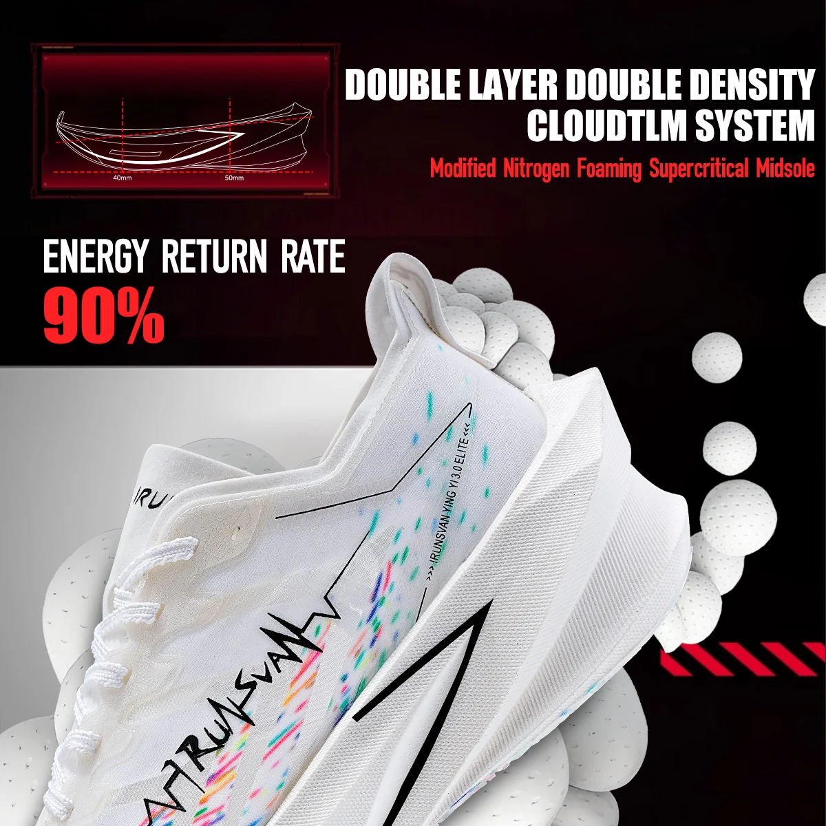 IRUNSVAN carbon fiber sports shoes, sports training shoes marathon running shoes unisex 131