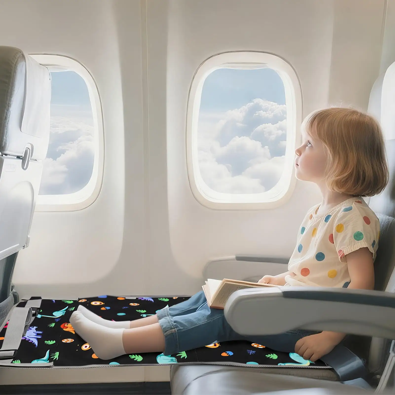 Baby Airplane Bed Travel Bed For Kids Foldable Foot Rest Portable Soft Cot For Playing Traveling Overnight Sleep Train