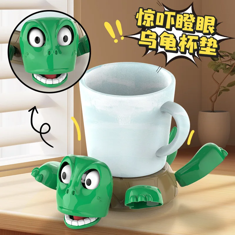 

Creative and cute green plastic turtle heat insulation pad tea cup tableware anti-satt table decorations