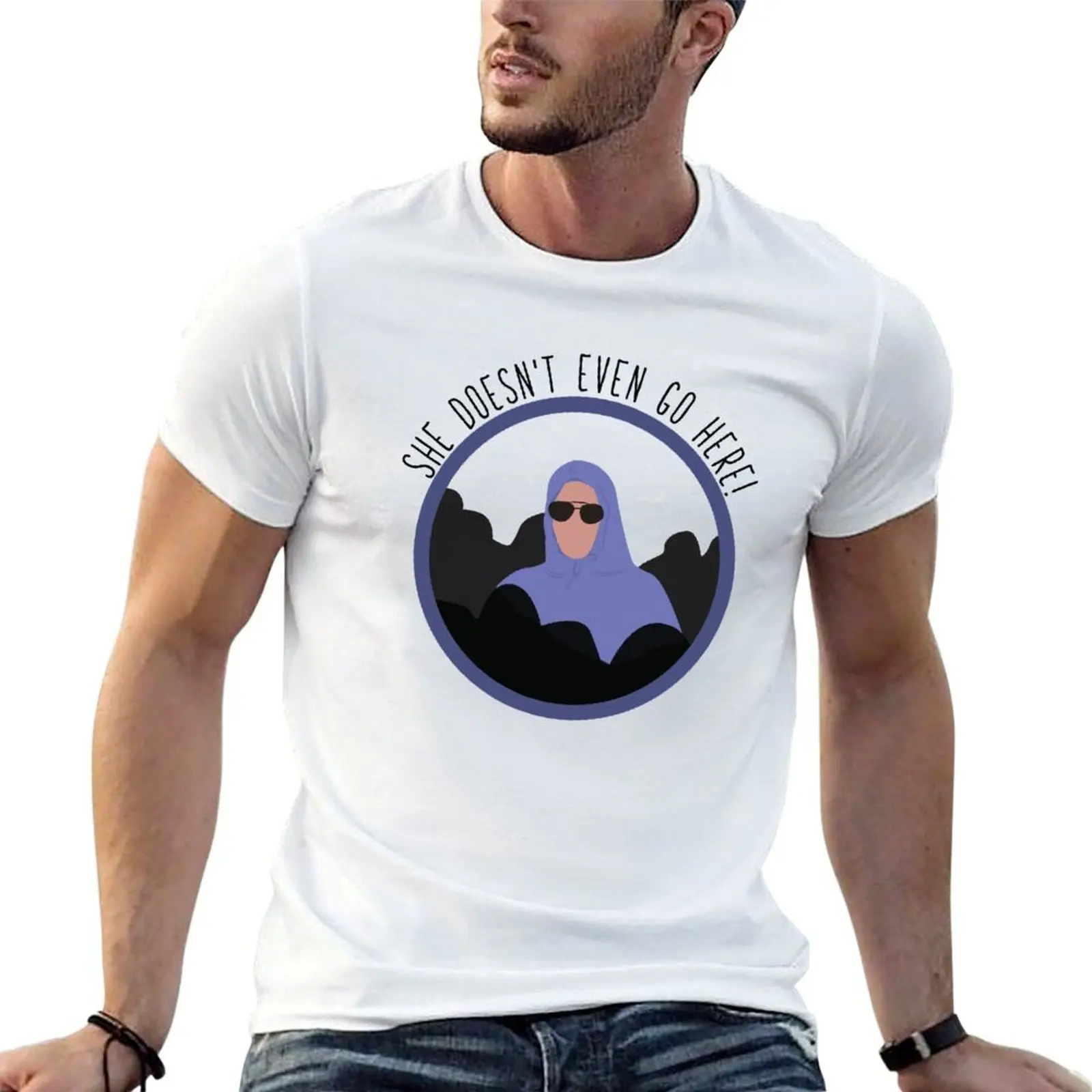 Mean Girls - She Doesn't Even Go Here T-Shirt t shirts with prints man tshirt t shirt men 100% cotton luxury brand T-shirt