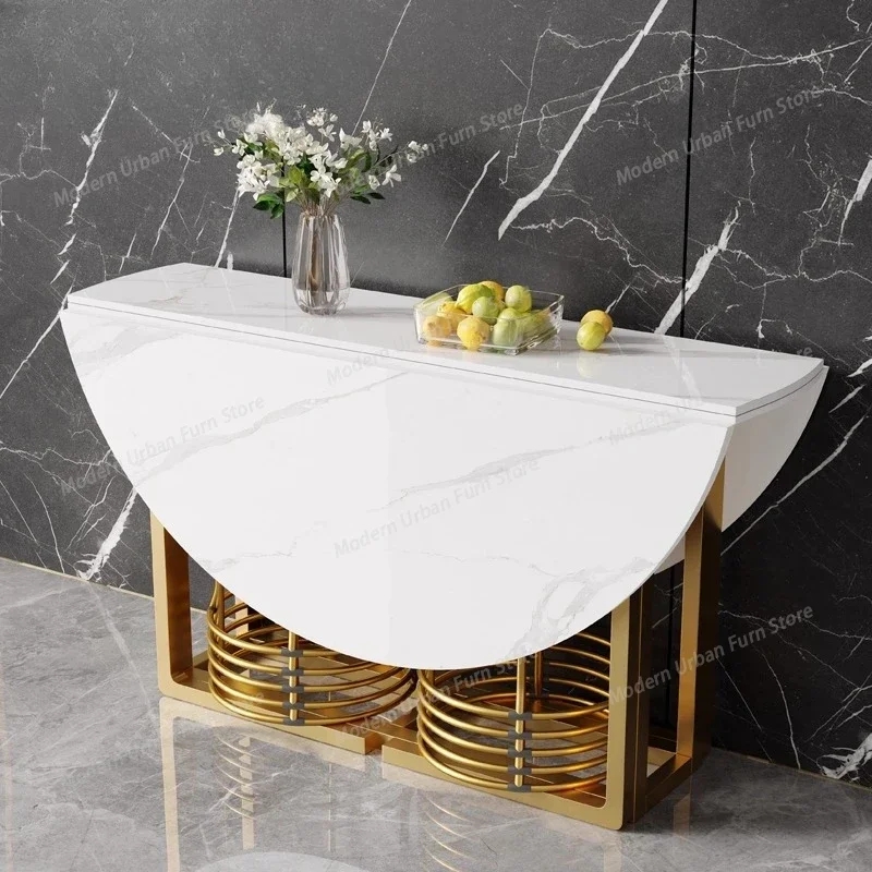 

Luxury Living Room Furniture Extendable Dining Table Legs Metal Gold Folding Design Dining Table Space Savers Mesas De Jantar