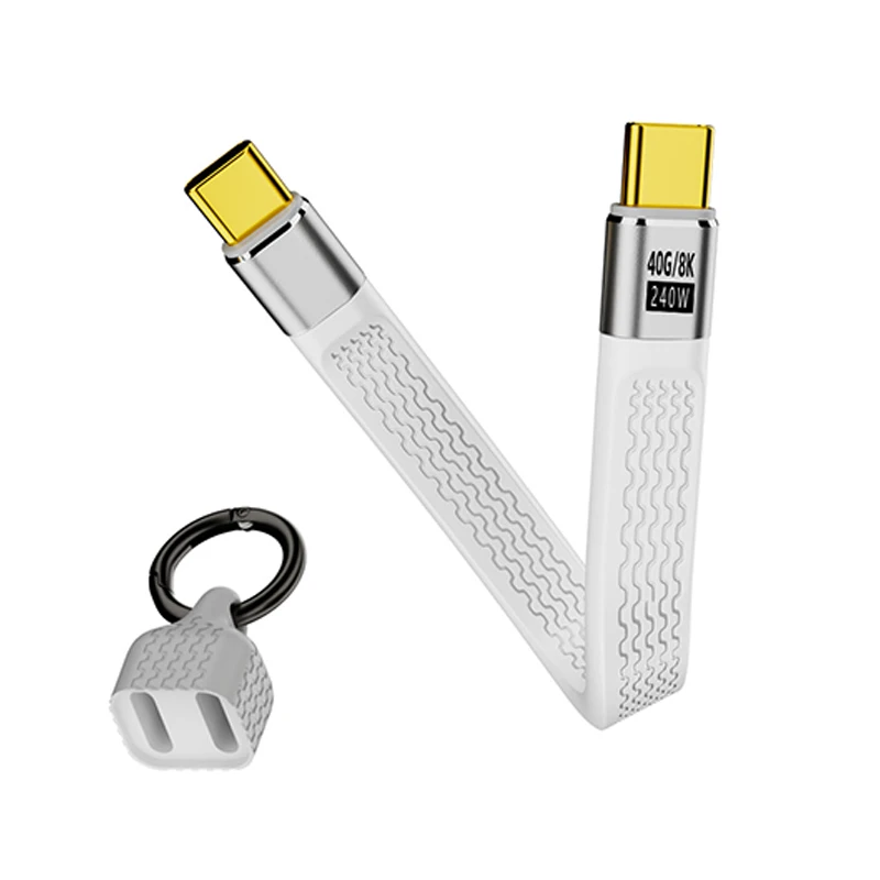 NEUES 240W/40Gbps USB4 Tragbares Schlüsselanhänger-Kurzkabel Datenübertragung 8K/60Hz Typ-C zu C Schnellladekabel für Mac Mini 16 Pro Max – Detail 6