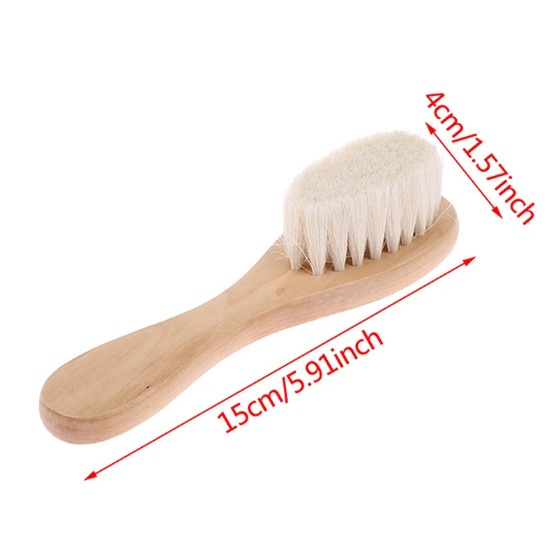 1Pc Baby Care Pure Natural Wool Baby Wooden Brush Comb Brush Baby Hairbrush Newborn Hair Brush Infant Comb Head Massager.
