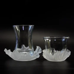 turkish glass crystal coffee tea saucer set customized logo added traditional wholesale OEM ODM