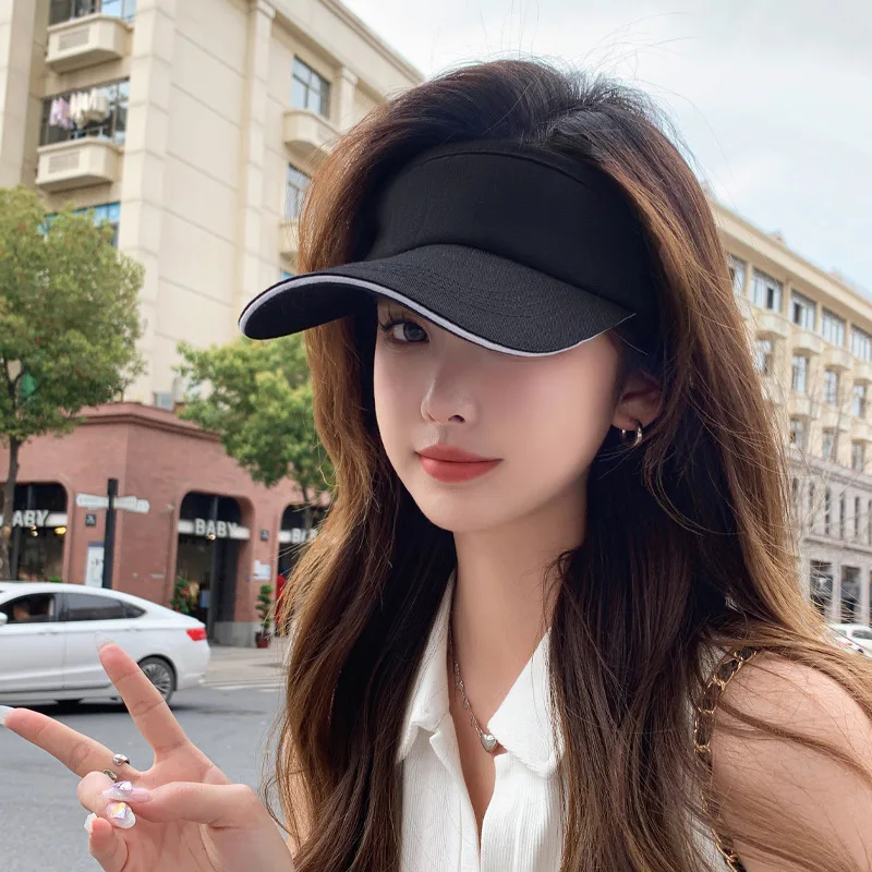 

Casual Women's Solid-Color Versatile Open-Top Baseball Outdoor Sports Sun Protection Adjustable Brim Tennis Cap