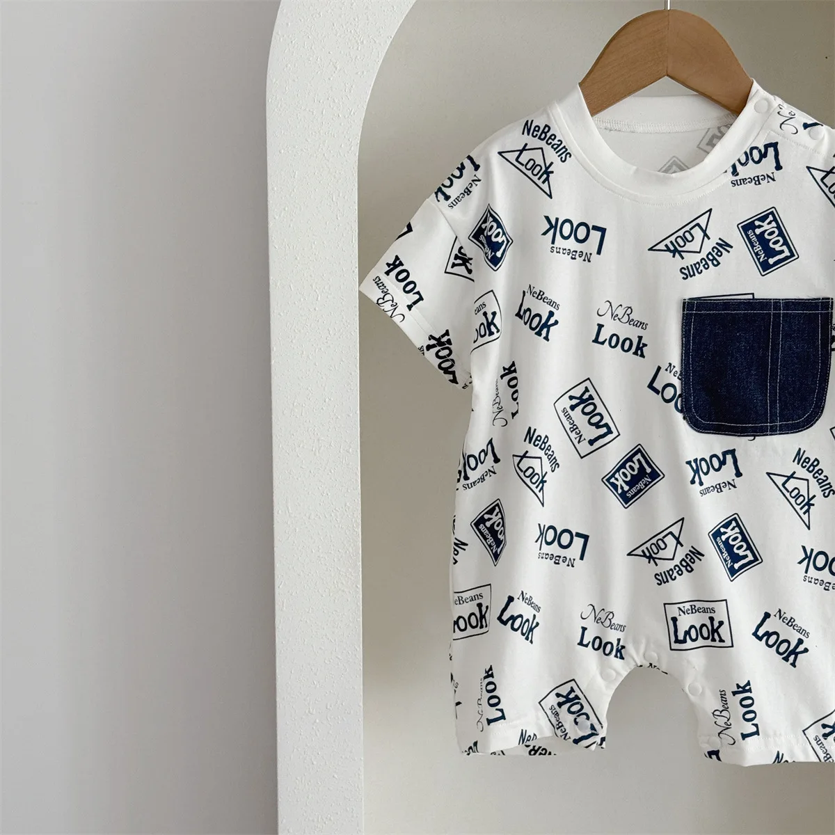 ZOETOPKID Baby-Strampler mit Mütze aus Baumwolle für den Sommer, für Neugeborene, Jungen und Mädchen, kurzärmelige, dünne Kletterkleidung für Kleinkinder – Detail 19
