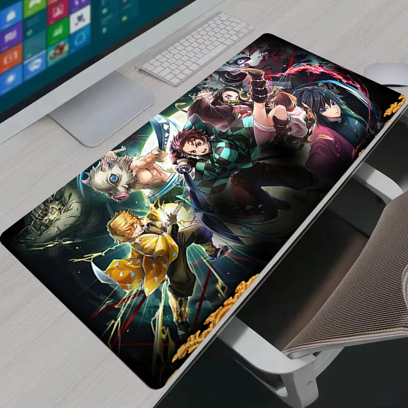 Anime D-Demon Slayer Kimetsu No Yaiba Large Mouse Pad XXL Gaming Desk Mat Non-slip Keyboard Pad Computer Laptop Table Protector