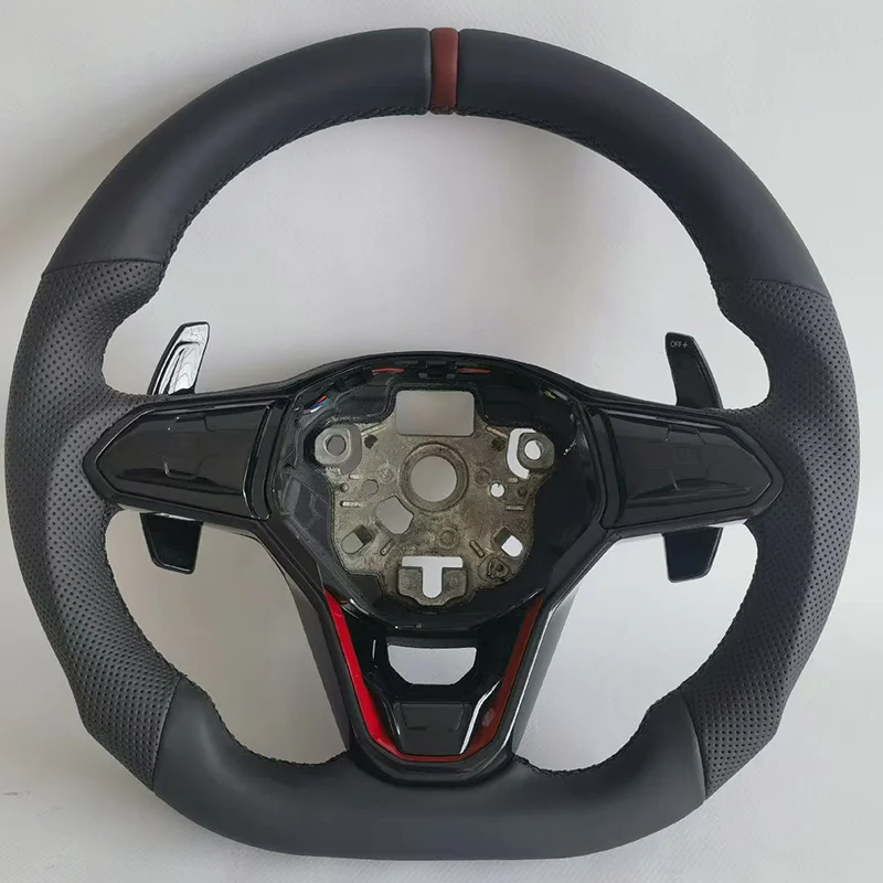 

High-quality Black Car Steering Wheel for Volkswagen Golf 8 MK8 GTI R with Touch Button Sports Leather Steering Wheel