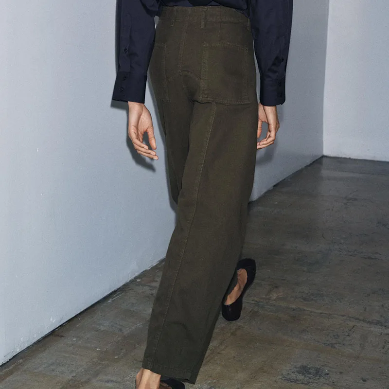 Fashionable Mid-Waist Workwear Pants Simple Stylish New Arrival Women's Clothing Suitable for Ages 25-35 Winter 2025