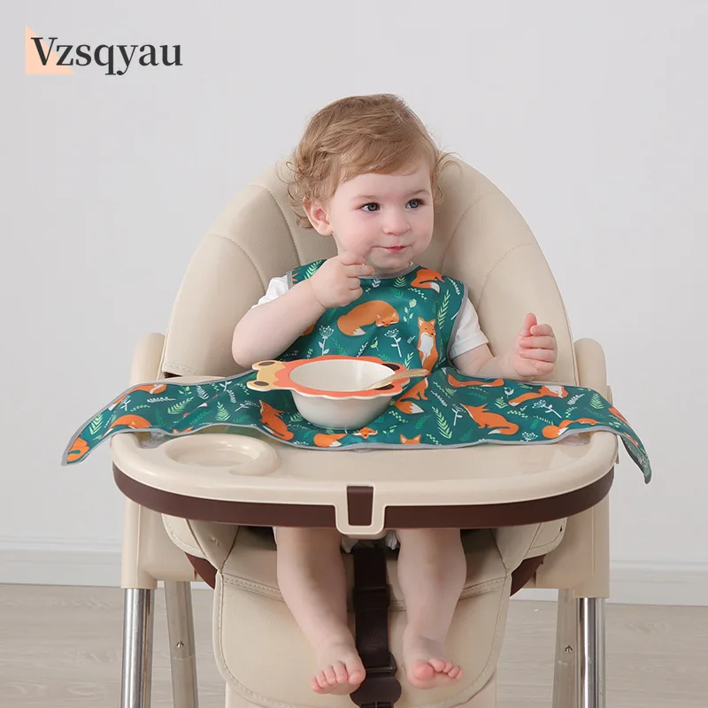 

Elinfant Long Sleeve Baby Bibs Waterproof Feeding Eating Bibs Playing Painting Aprons Washable Coverall Highchair Cover Gift New
