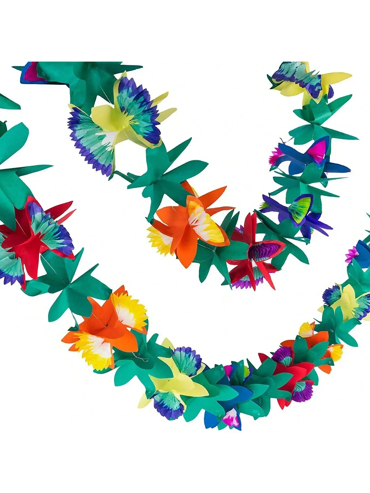 3M Hawaii Garland Luau Summer Tiki Bar Tropical Party Decor Tropical Island Beach Supplies Tissue Colour Flower Garland