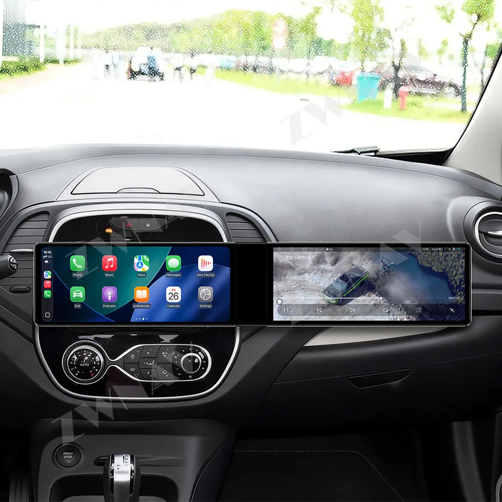 Dual 12.3” For Renault Captur 2016-2018 Android 13.0 GPS navigation BT5.0 carplay multimedia player radio wireless head unit
