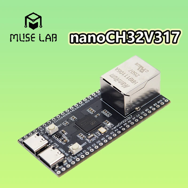 

nanoCH32V317 Deve Board с открытым исходным кодом Muse Lab WCH RISC-V Двойной интерфейс TYPE-C USB 2.0 Высокая скорость