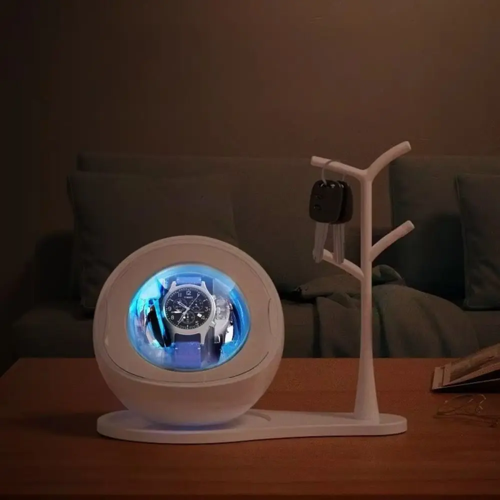 Dual-use for Charging and Plugging Watch Winder 5 Color Changing Ambient Lights Storage Mechanical Watch Winder Ultra Quiet