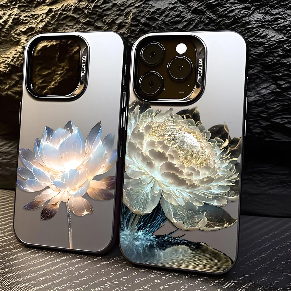 

Эстетический жесткий чехол для телефона с цветами лотоса для iPhone 17 16 Pro Max, чехол для iPhone 11 15 Pro 14 13 12 16 pro, чехол с цветочным принтом, принципиально