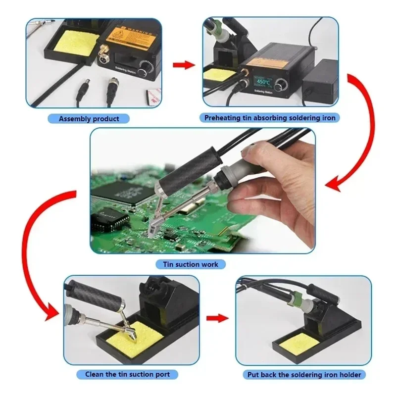 

AB34-T12A Паяльная станция горячего воздуха Паяльный пистолет для распайки Интеллектуальная паяльная ручка STM32