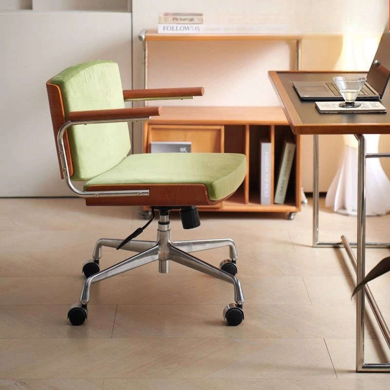 Solid wood computer chair Household liftable office Swivel Comfortable sedentary study study desk chair