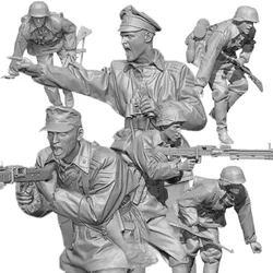 1/35 Scale Resin Figure Assembly Model Kit WWII Historical Miniature Machine Gun Group 6 Unassembled and Unpainted Free Shipping