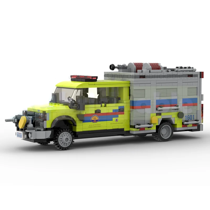 Moc Building Modular 2021 F-550-HME / 2023 RAM Fire Fighting Vehicle Model Bricks Technology Blocks Assembly Gift Toys DIY Set