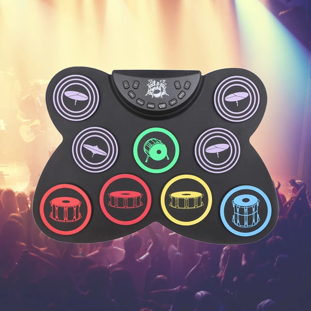 

Roll Up Drum Practice Pad Pedal Controller Midi Drum Kit with Drum Sticks Touch Sensitivity Great Holiday Birthday Gift for Kids