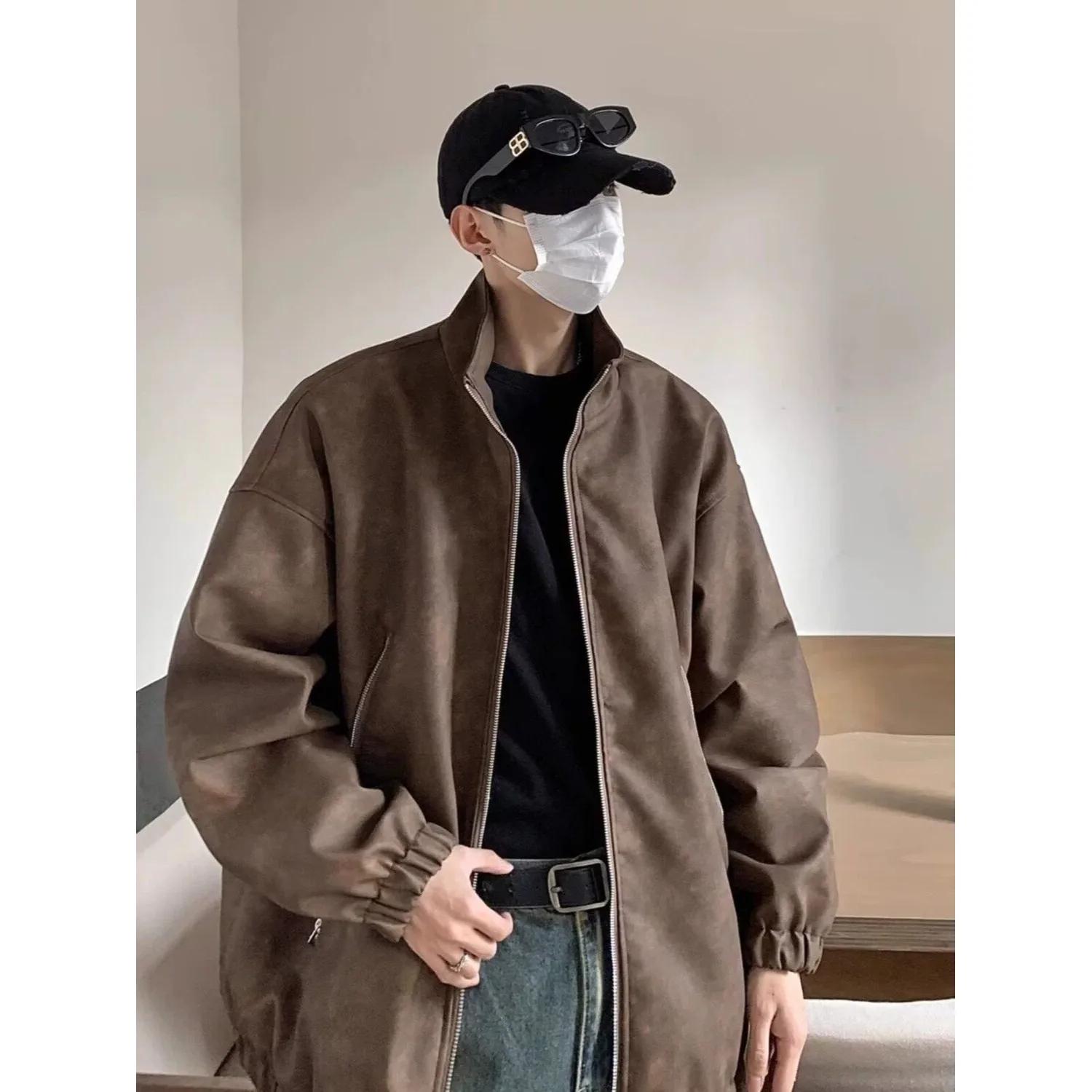 

Водонепроницаемая мужская куртка из искусственной кожи, повседневная брендовая осенняя ветрозащитная верхняя одежда для пар