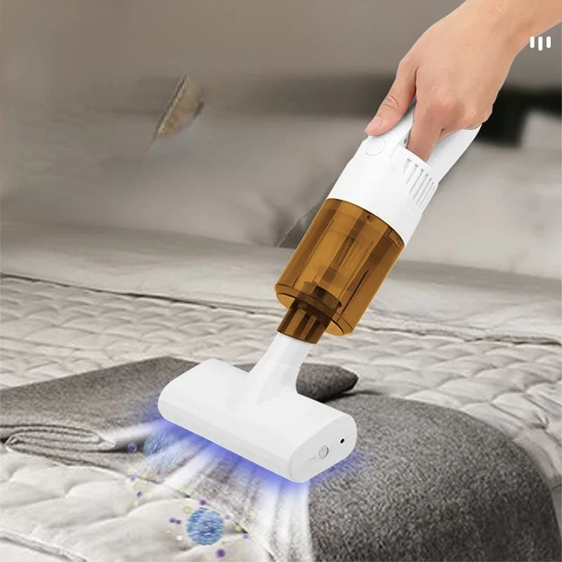 Aspiradora inalámbrica con carga USB para el hogar, aspirador de cama, removedor de ácaros, Herramientas de limpieza, sofá, tela, edredón, almohada, inteligente