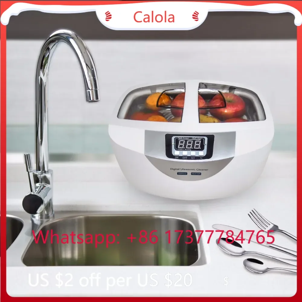2500ml Hot Selling Digital Ultrasonic Cleaner with Time Adjustment, Made of ABS Plastic