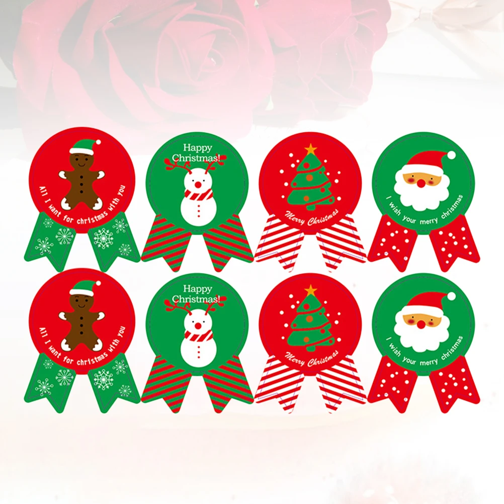 

320 PCS Gifts Food Sealing Stickers Christmas Medal for Cookie Bags Decals Labels Elder