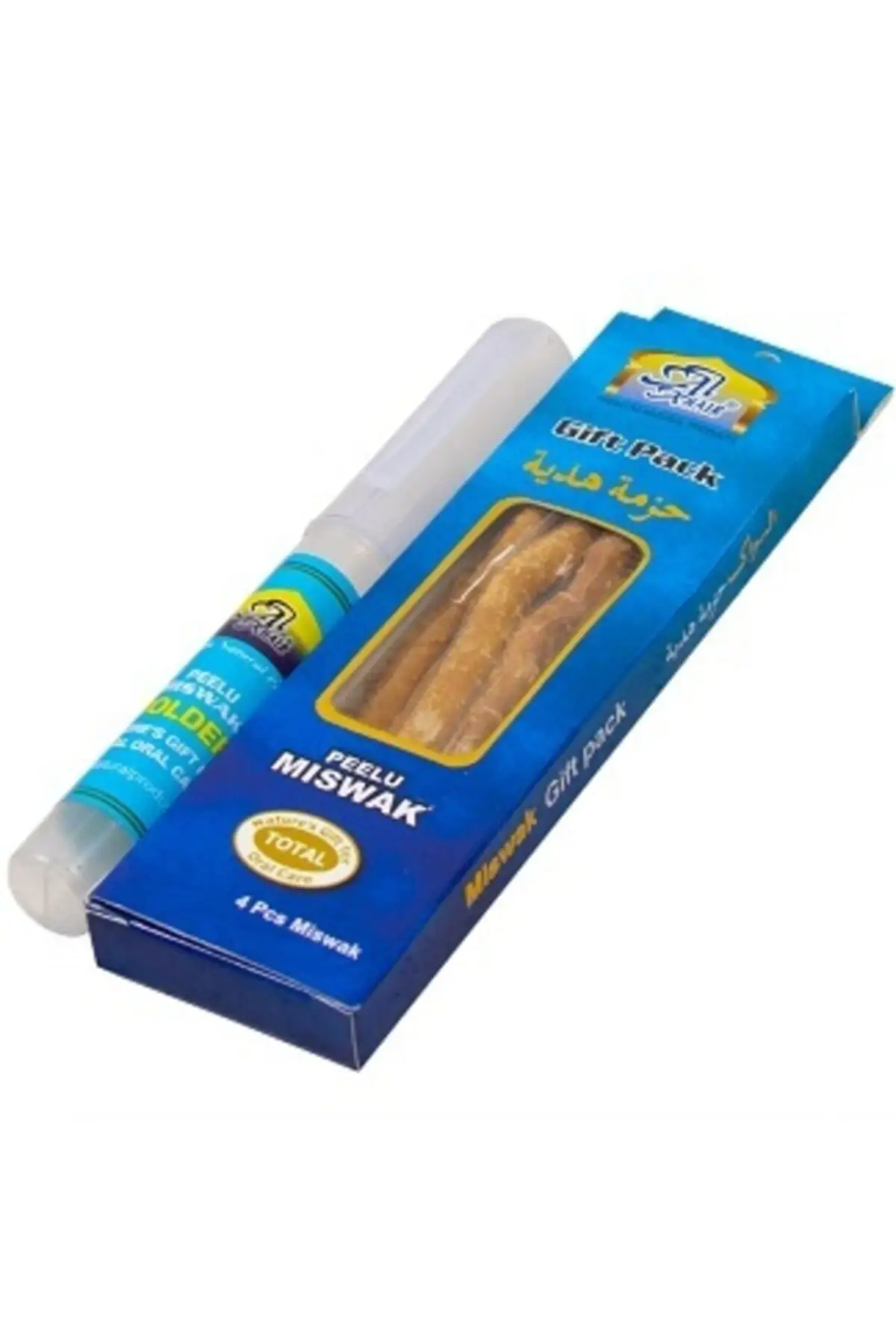 20 Pcs Miswak Medium Vacuum Package Practical Storage Container with Gift Fresh Natural Vegan Helal White and Healthy Teeth