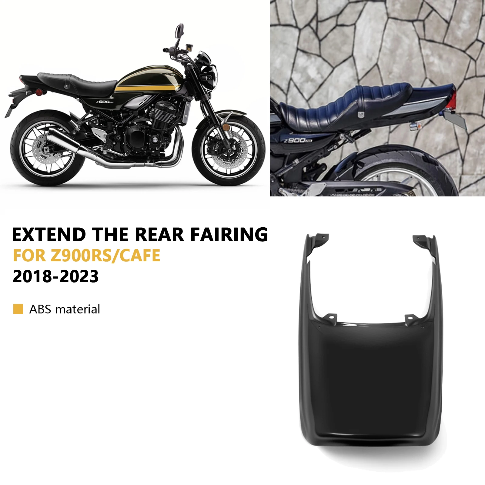 

For Z900RS Long Tail Cowl Z900 RS SE Cafe 2018-2025 ABS Plastic Rear Seat Fairing Cover Long Duck Tail Z 900RS Duck Tail Panel S