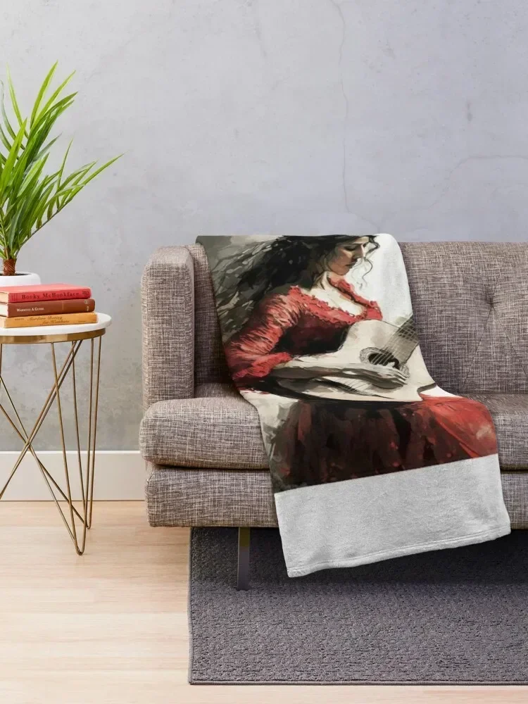 Flamenco Dance Girl Gitana Modern Flamenco Girl Flamenco Passion Throw Blanket anime Camping For Sofa Thin Blankets