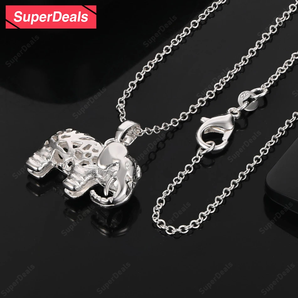 

Superdeals 16-30 Inch 925 Sterling Silver Elephant Pendant Necklace Fashion Design Nice Jewelry Birthday Christmas Party Gift