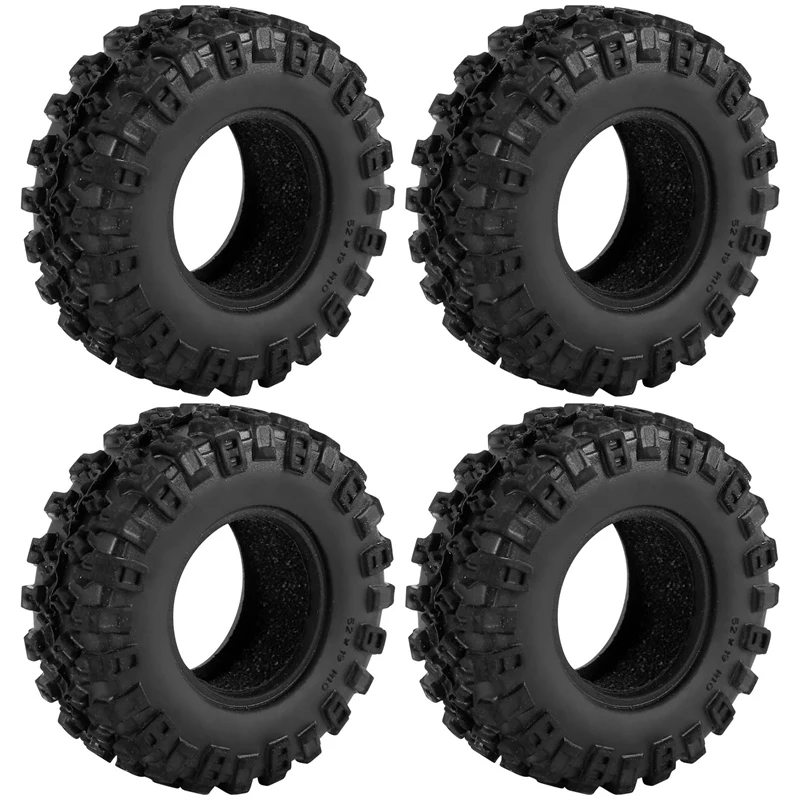 

4PCS 52X17mm 1.0 Inch Soft Rubber Wheel Tires Tyre For 1/24 RC Crawler Car Axial SCX24 90081 AXI00002 Upgrade Parts