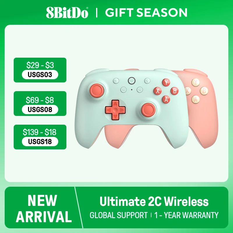 8BitDo-Ultimate 2C Wireless Gaming Controller para PC, Steam Deck, janelas 10, 11, Raspberry Pi, andróide, PC, Novo