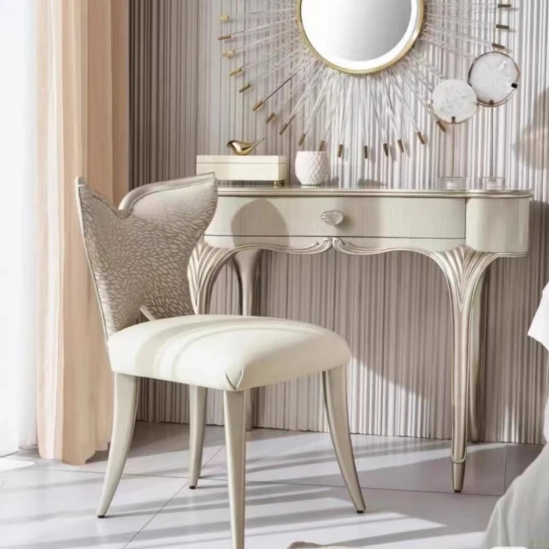 

American light luxury dresser, bedroom modern simple solid wood dresser, dressing stool