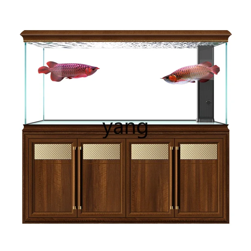 CX solid wood ultra-white glass arowana tank living room large household bottom filter aquarium