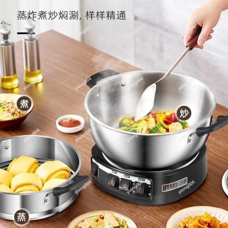 Stainless Steel Multi-functional Electric Cooking Pot For Home Frying Boiling Stewing Hot Pot