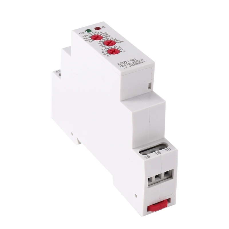 12-240VAC/DC Din Rail Type Time Delay Relay 16A/250VAC Multifunction Timer Relay With 10 Function Choices, ATMT1