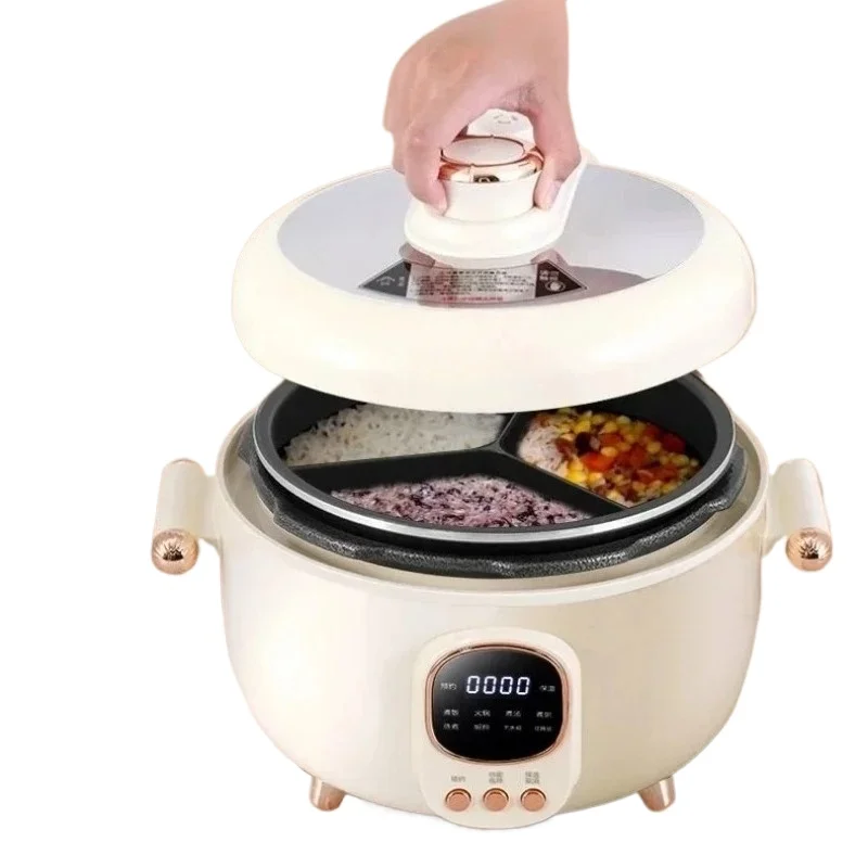 

Electric Pressure Cooker Three Grids Inner Tank Mandarin Duck Cooking Hot Pot Rice Cooker Rice Stew Soup Integrated Pot
