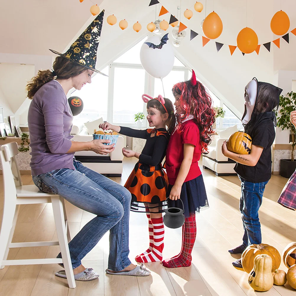 

10Pcs Skull Design Candy Bucket Halloween Party Decoration Plastic Storage Container For Snacks Gifts Hanging Decor Supplies
