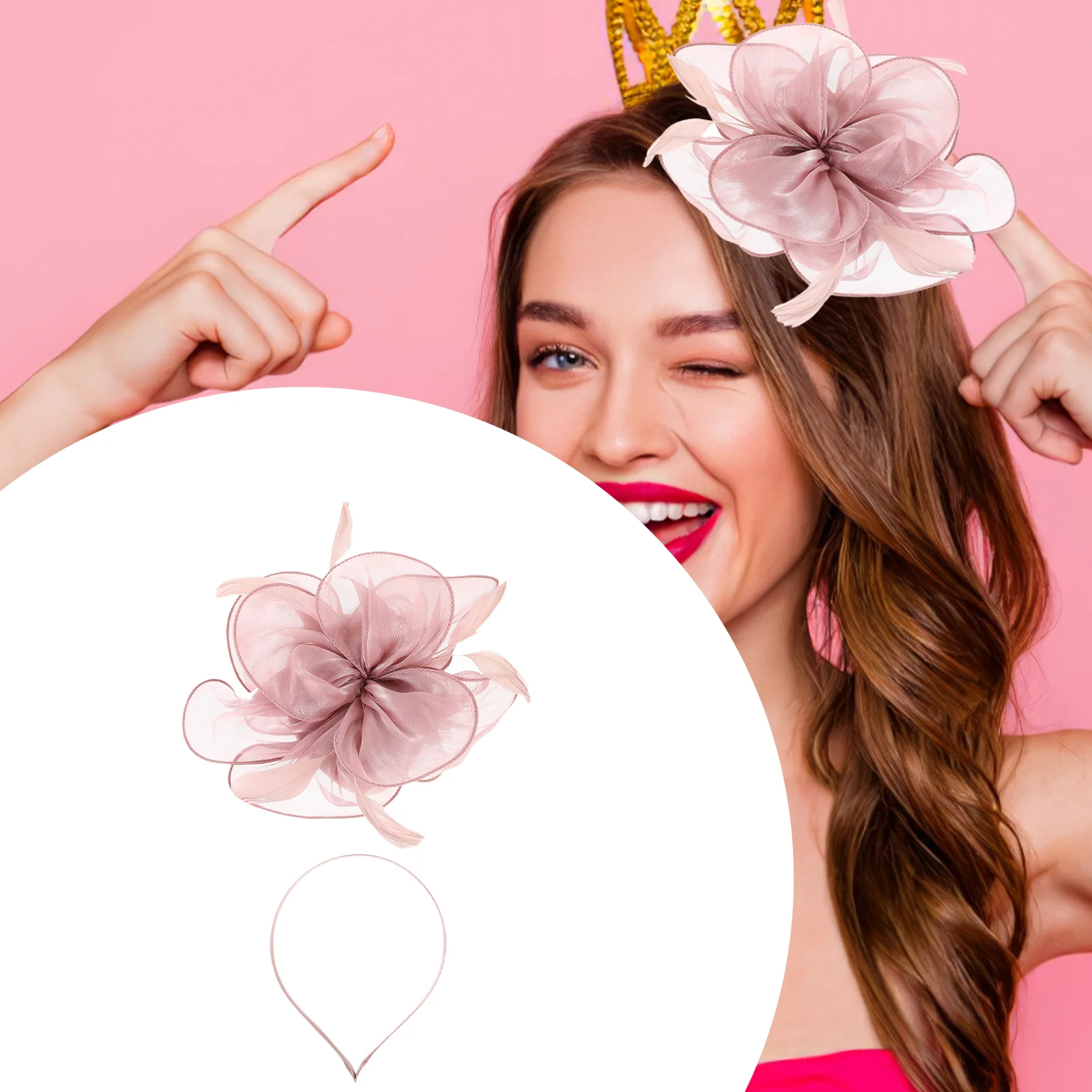 

Hair Accessories Elegant Wedding Headband Organza Decorative Bands for Brides Proms Parties Styling Tools