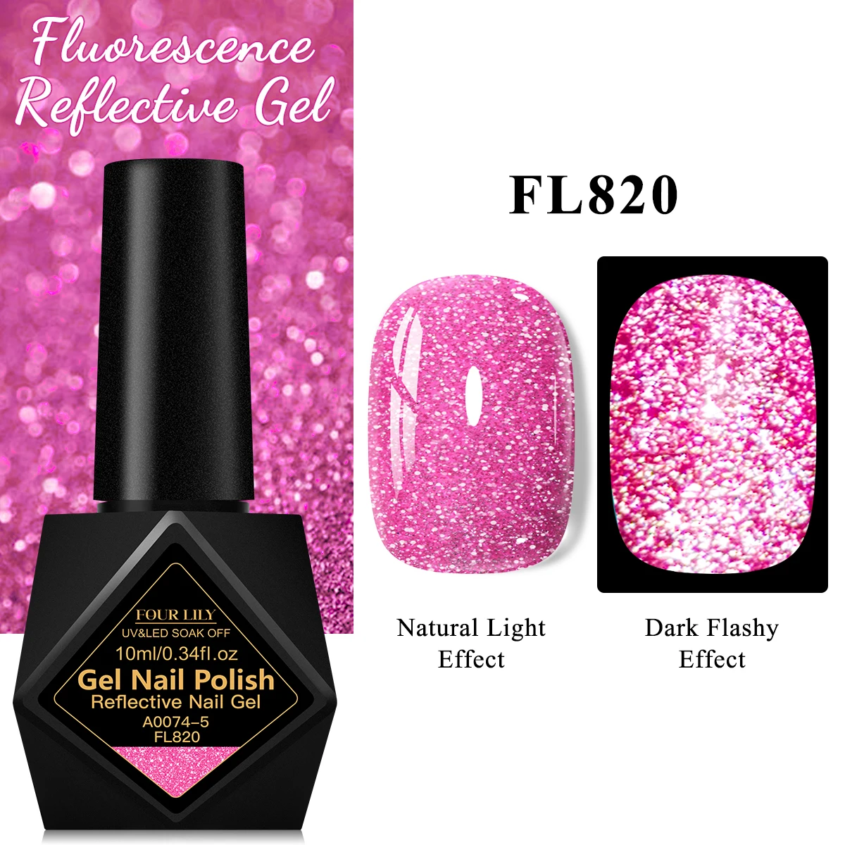 10ml Fluorescent Reflective Glitter Gel Nail Polish Neon Color Nail Art Semi-Permanent Soak Off UV LED Gel Varnish for Manicure
