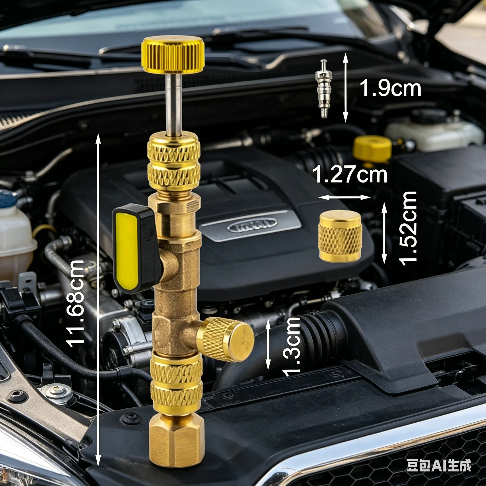 1/4inch & 5/16inch Metal Material HVAC Valve Core Removal Installer Tool For R22 R410A R404A R407C R32 HVAC System Repair