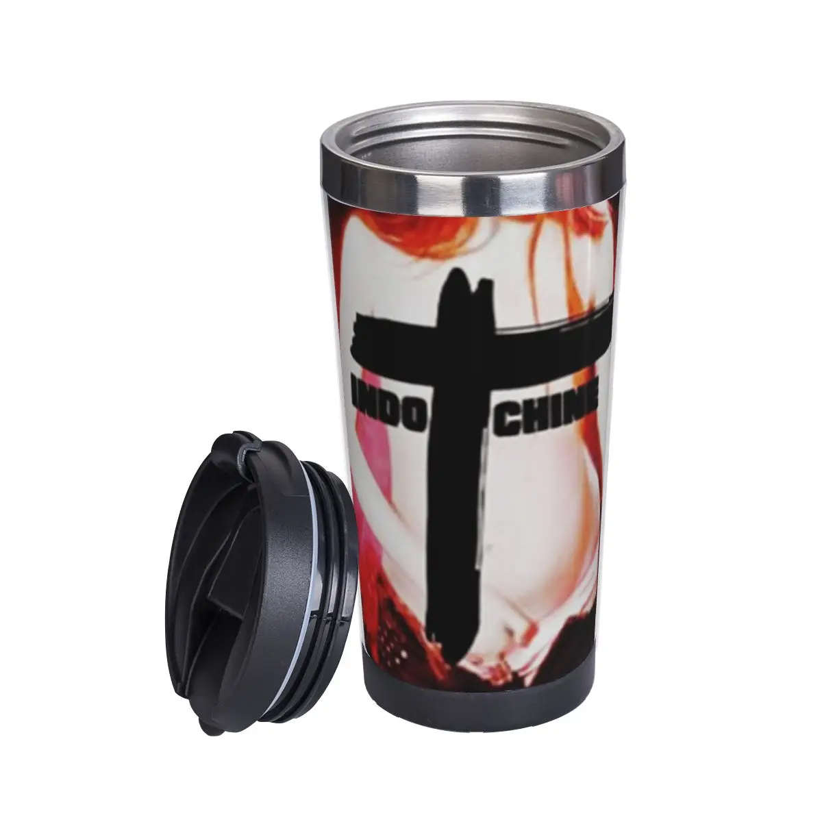 Amazing Rock Band Indochine Logos Album Double Insulated Water Cup Hot Sale Thermos flask Mug Sarcastic Insulation coffee cups