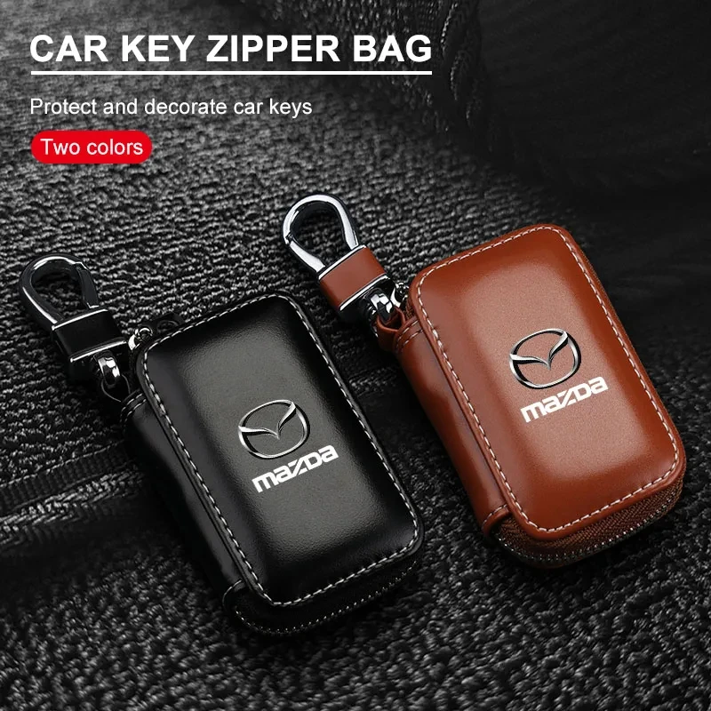 

Microfiber Leather Car Key Cover For Mazda 3 6 2 CX-5 CX-30 CX-50 CX-90 CX-80 MX-5 Atenza Axela Multifunctional Waist Key Holder