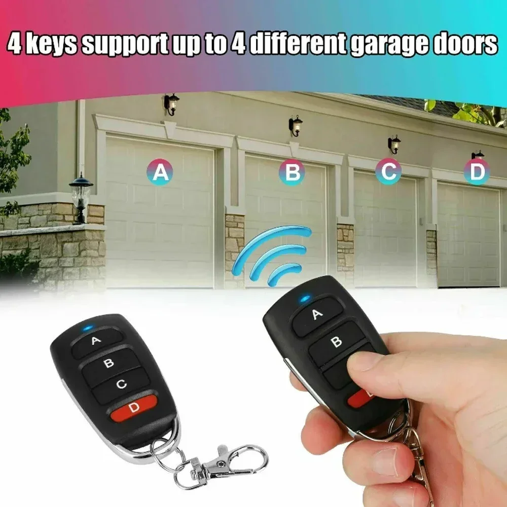 Universal 433.92MHz Copy clone Remote Control Garage Door Opener Remote 4 Button Replacement Door Remote for Gadgets Car Home