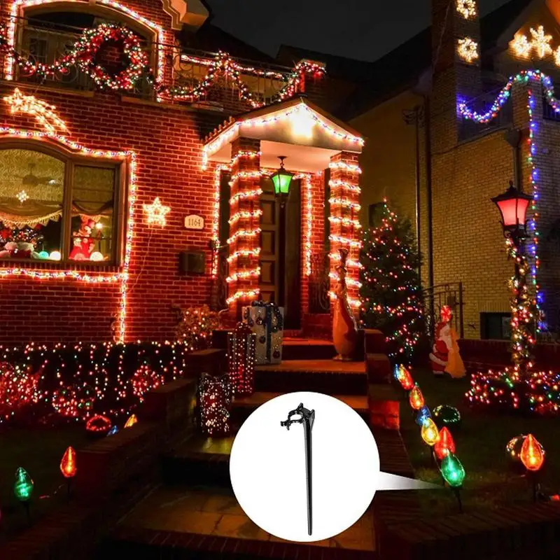 Light Ground Stakes 10 Pieces Light Stand Landscape Light Stakes Outdoor Light Stakes Wear-Resistant Path Light Holders For LED