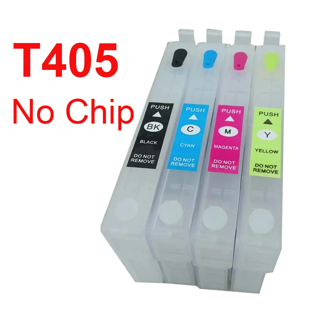 For Epson T405 405XL Refillable Ink Cartridge without Chip for Epson Workforce WF4830 WF7835 WF7840 WF4820 WF3820 WF7830 Printer